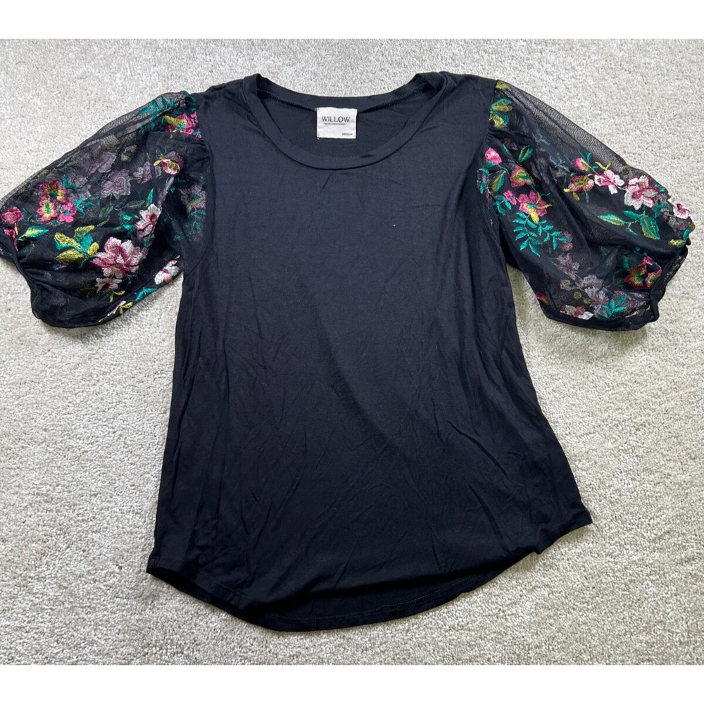 Willow Young‎ Contemporary M Sheer Floral Sleeves Dark Fairy Whimsigoth Grunge